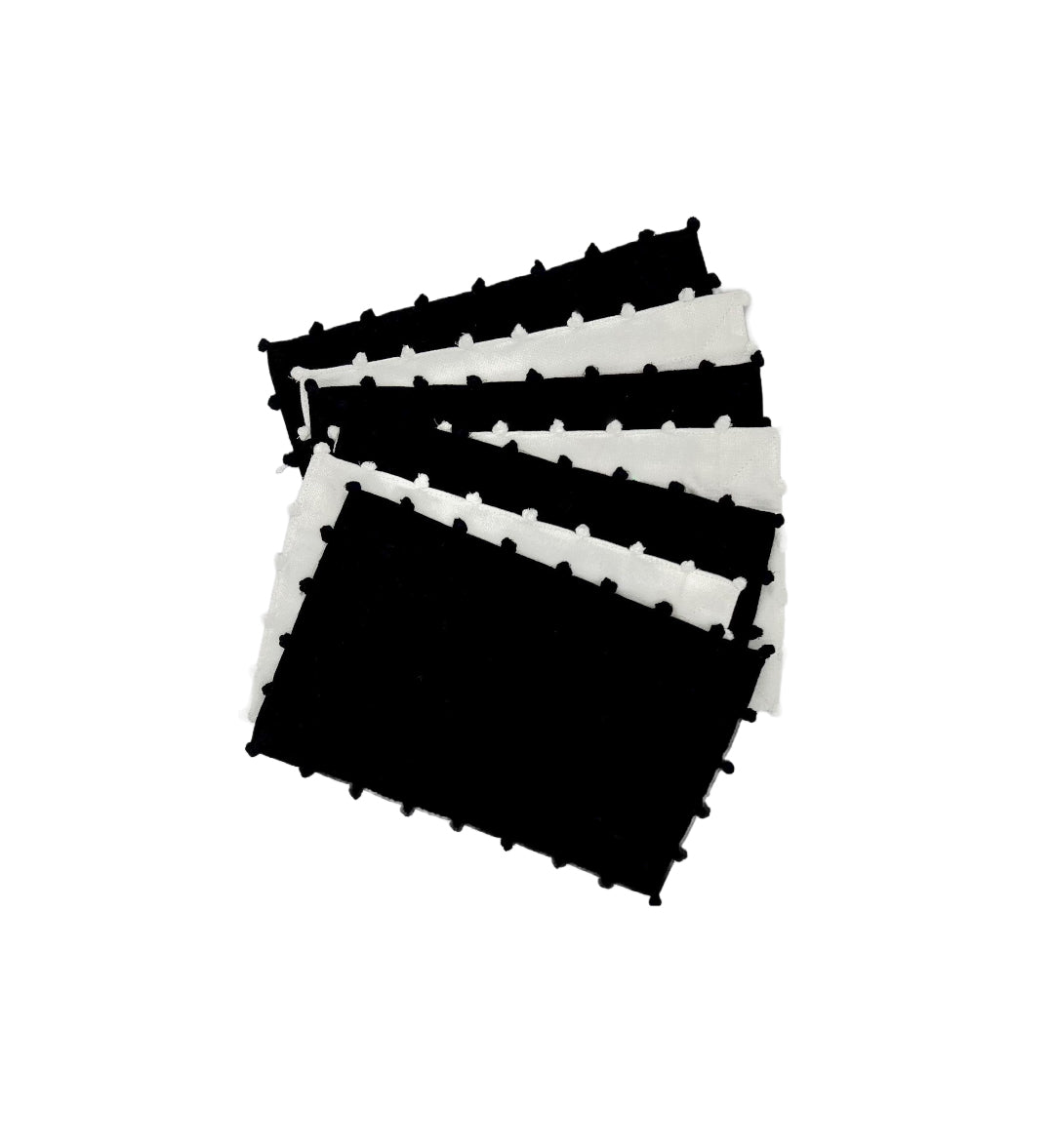 Cocktail Napkin, White Pom-Pom