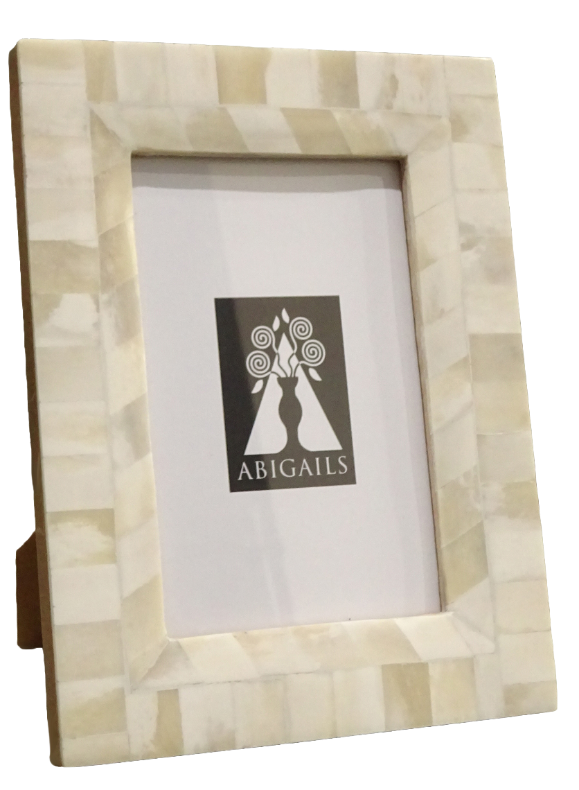 Inlaid Frame, Cream Bone, 4X6 Photo