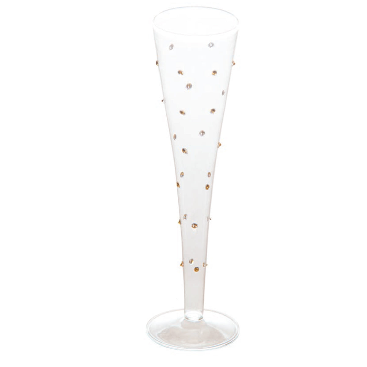 Gatsby Champagne Flute, Gold Dots
