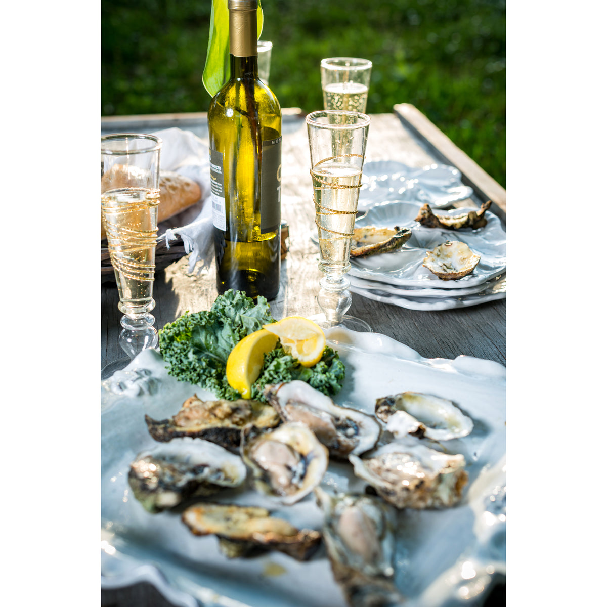 Fleur De Lis White Oyster Plate