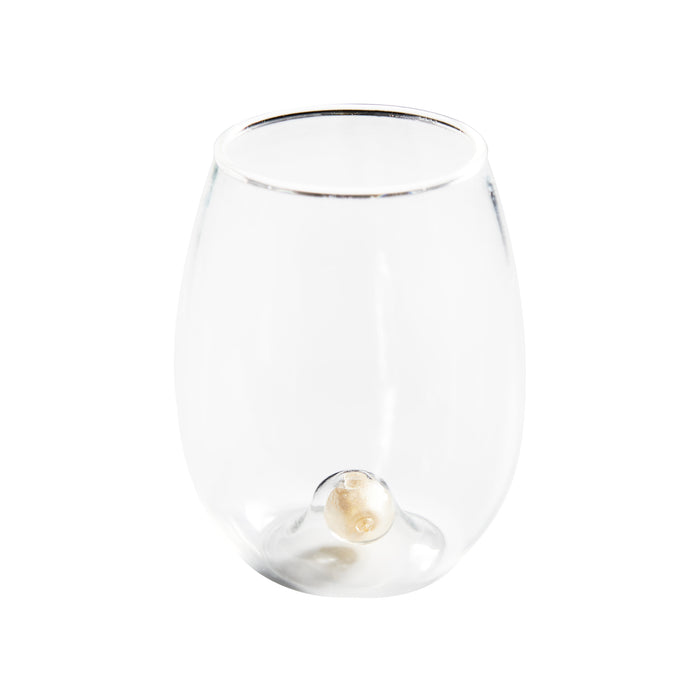 Golden Globe Stemless All-Purpose Wine Glass, Clear