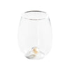 Golden Globe Stemless All-Purpose Wine Glass, Clear