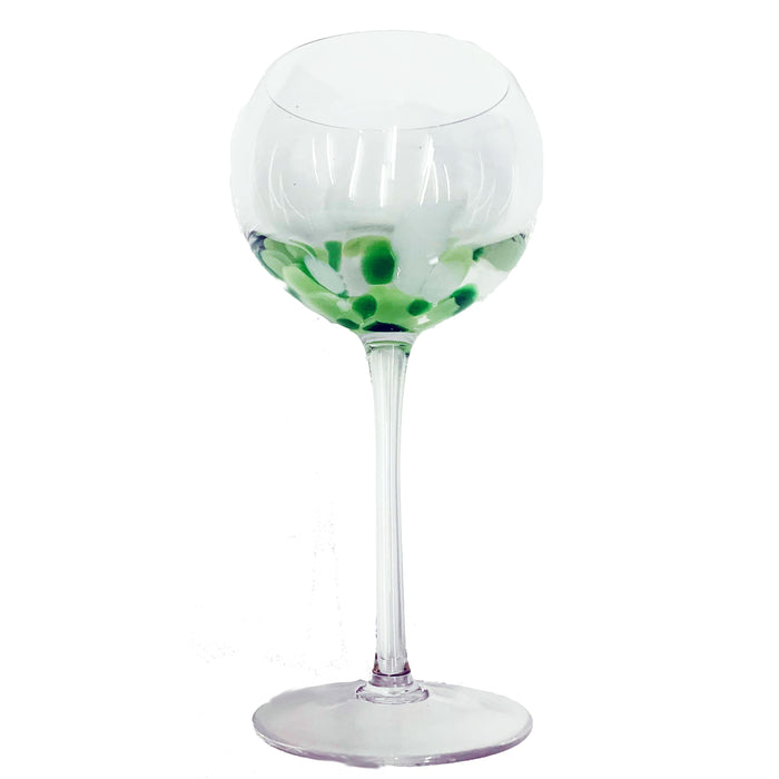 Fiesta Stemmed Wine/Water Glass, Green/White