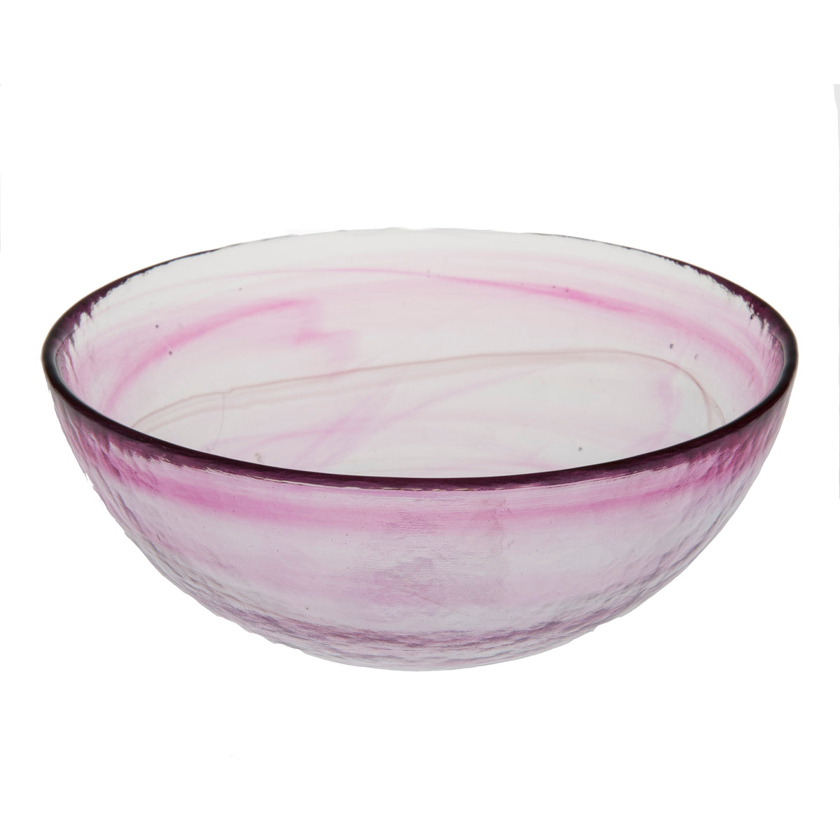 Stoneage Glass Bowl, Hot Pink Alabaster Finish