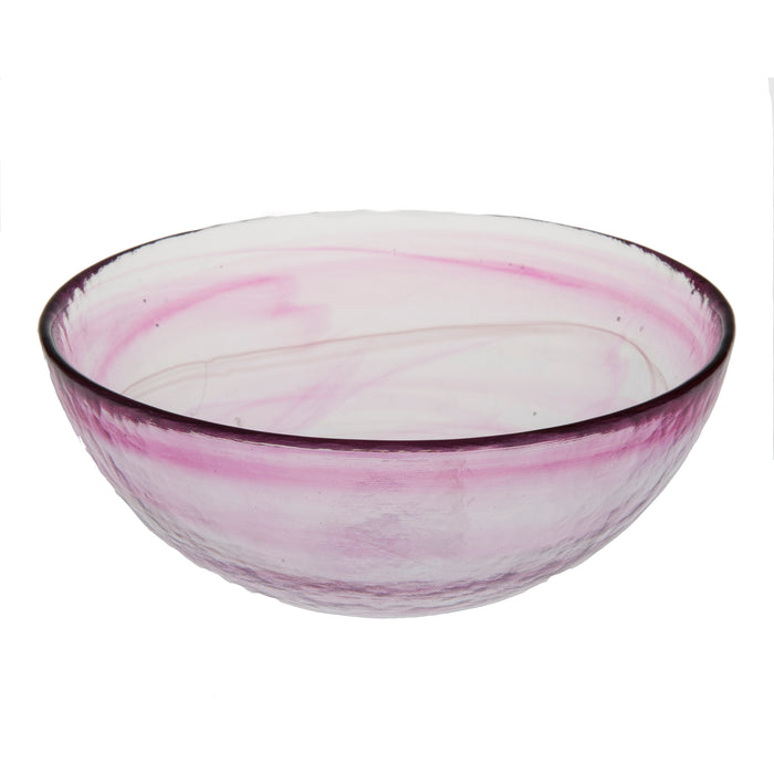 Stoneage Glass Bowl, Hot Pink Alabaster Finish