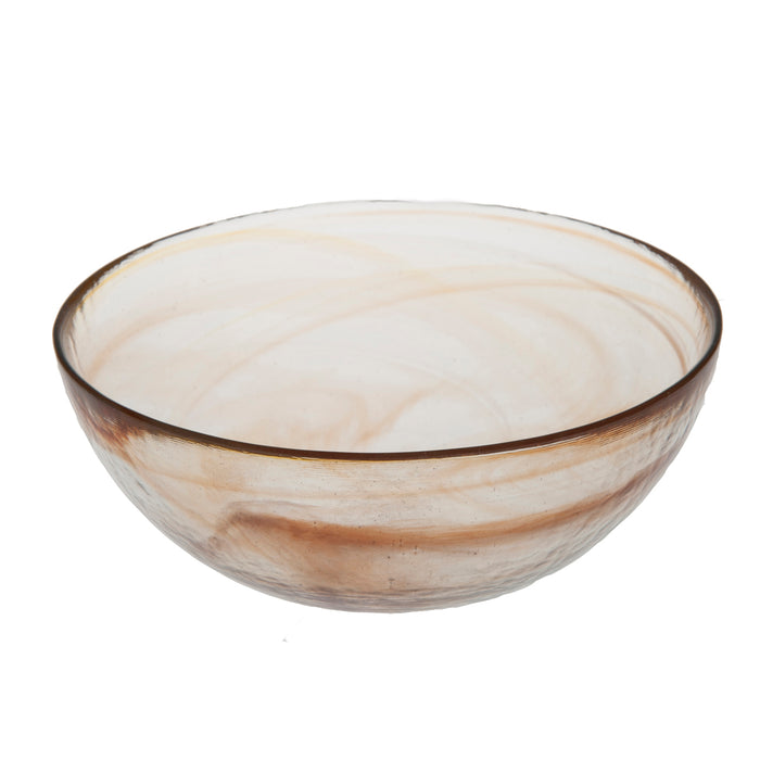 Stoneage Glass Bowl, Tangerine Alabaster Finish