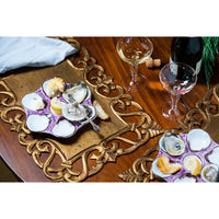 Oyster Plate, Ceramic Round, Lavender